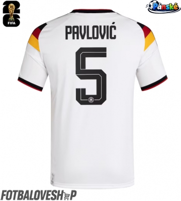 Německo Aleksandar Pavlovic #5 Domácí Dres MS 2026 Krátký Rukáv
